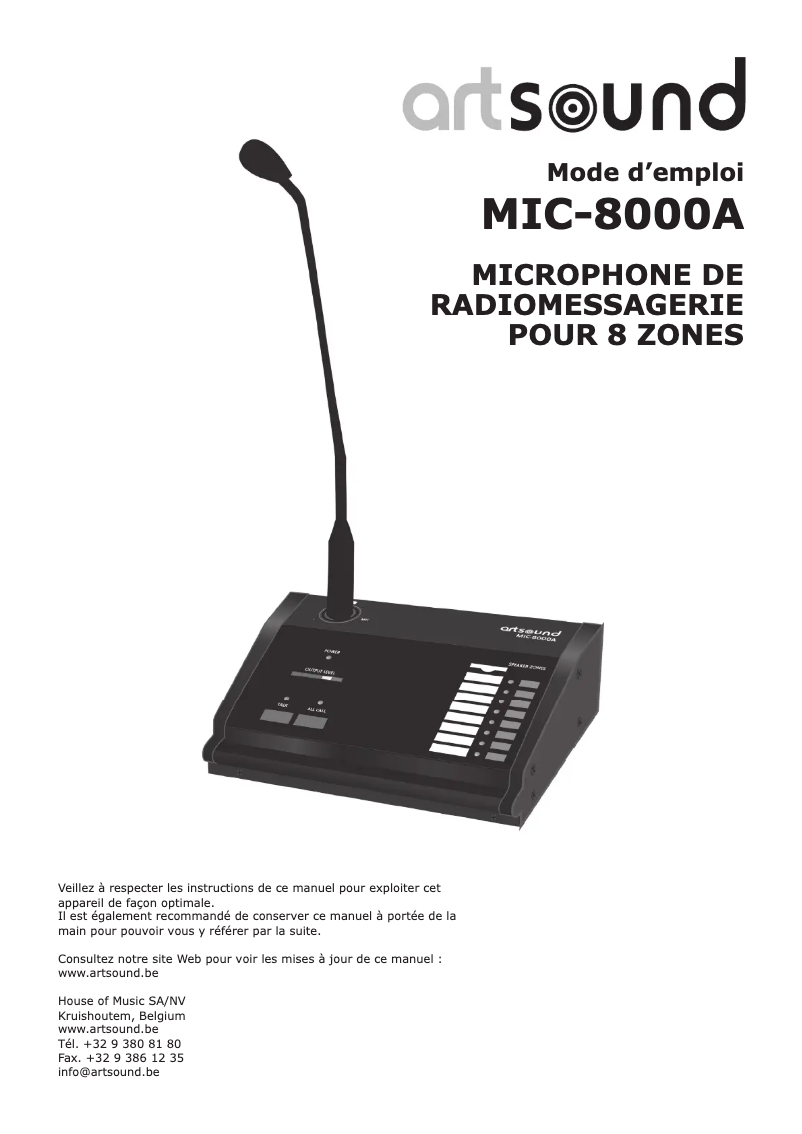 Página 1 del manual Manual de usuario Artsound MIC-8000A