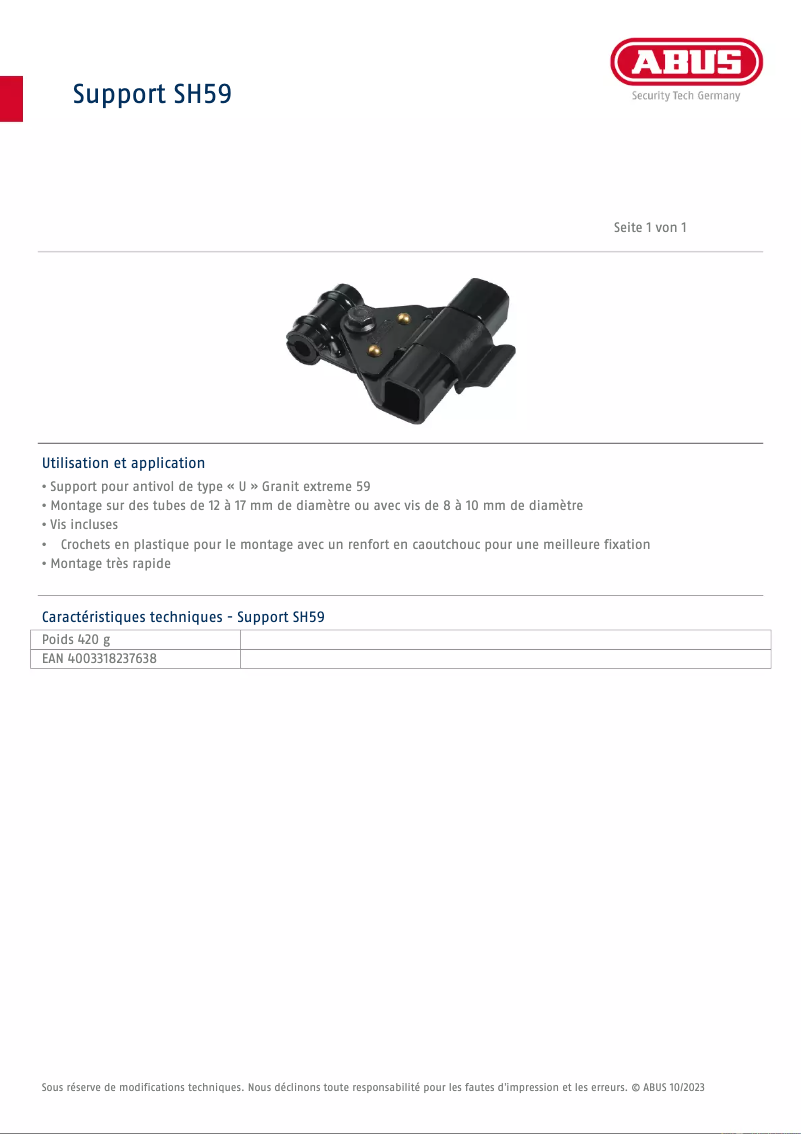 Imagen de la primera página del manual del dispositivo SH59