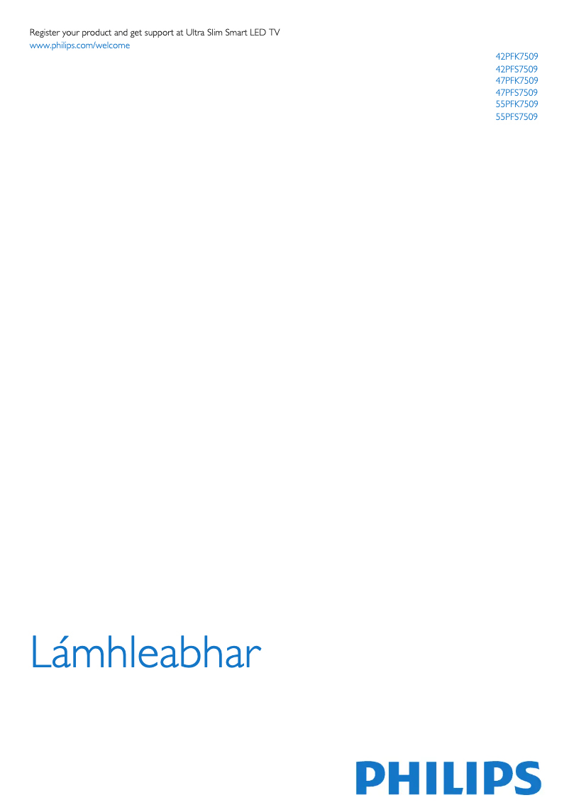 Imagen de la primera página del manual del dispositivo 42PFS7509