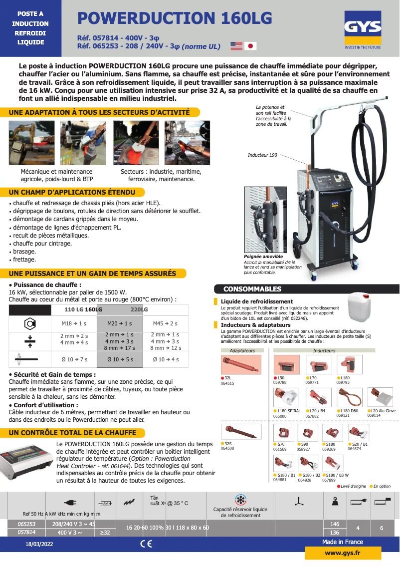 Imagen de la primera página del manual del dispositivo Powerduction 160LG