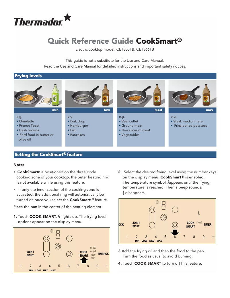 Página 1 del manual Manual de usuario Thermador Masterpiece CET305TB