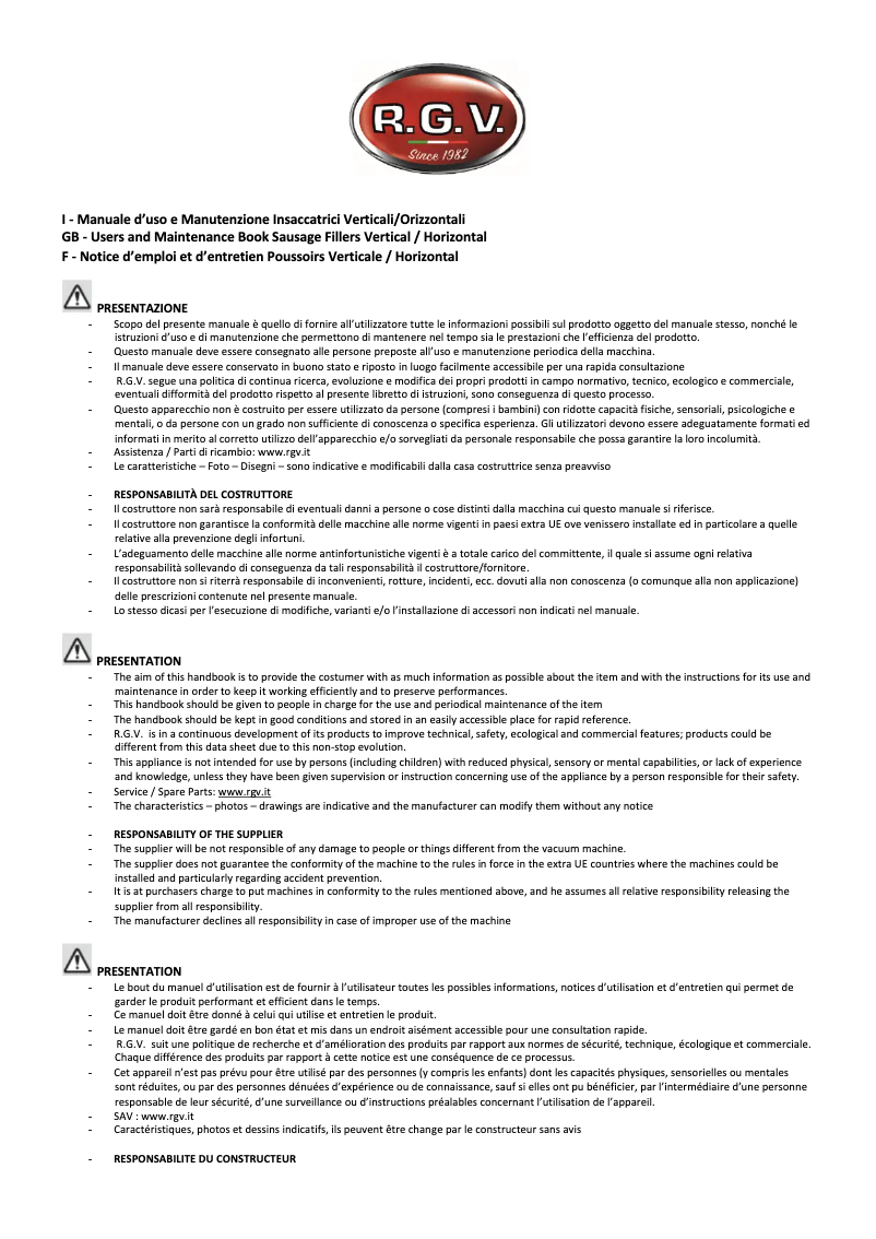 Página 1 del manual Manual de usuario RGV IPR 5