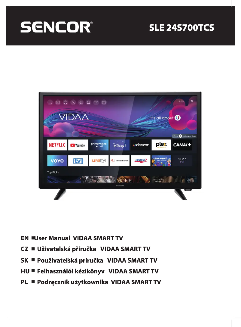 Imagen de la primera página del manual del dispositivo SLE 24S700TCS