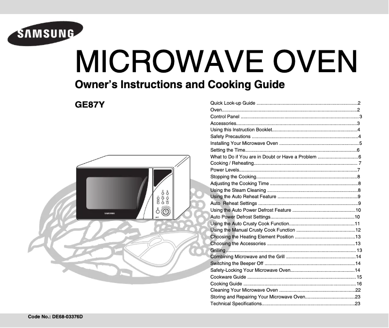 Imagen de la primera página del manual del dispositivo GE87Y