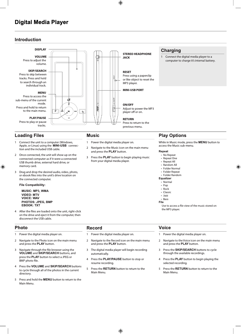 Imagen de la primera página del manual del dispositivo Stingray 889X