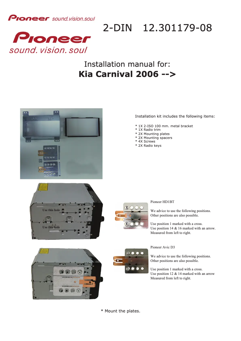 Página 1 del manual Manual de usuario Pioneer 12.301179-08