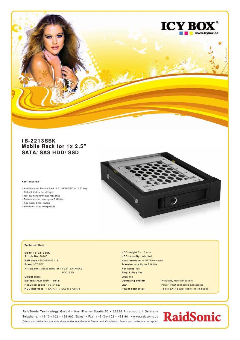 Página nº 1 - Ficha técnica Icy Box IB-2213SSK