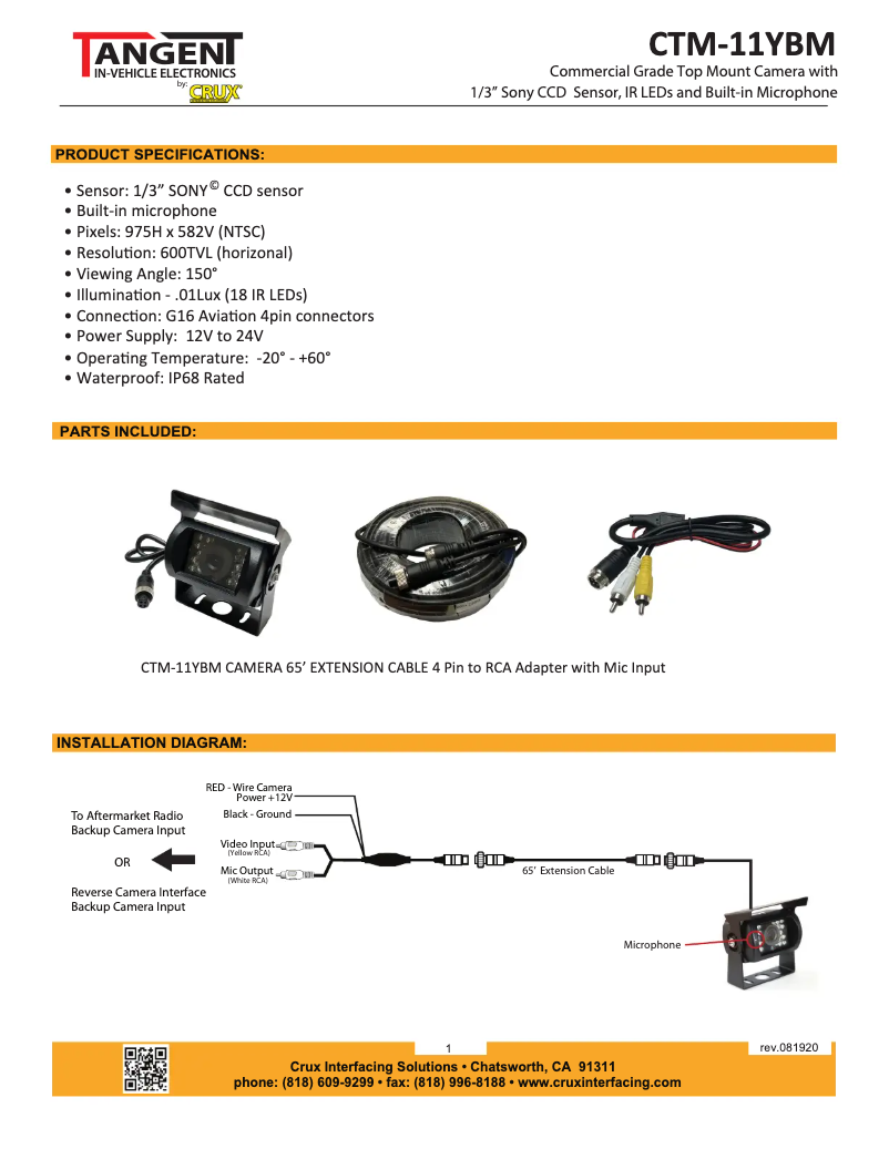Página nº 1 - Manual de usuario CRUX CTM-11YBM