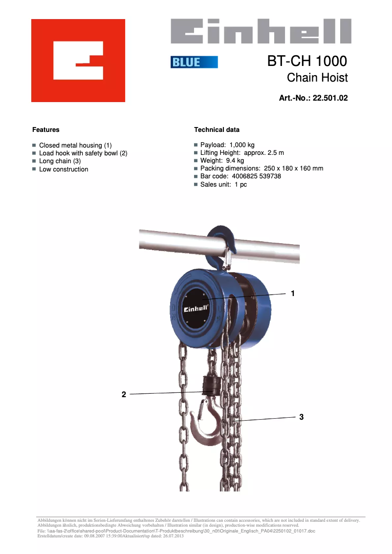 Imagen de la primera página del manual del dispositivo BT-CH 1000