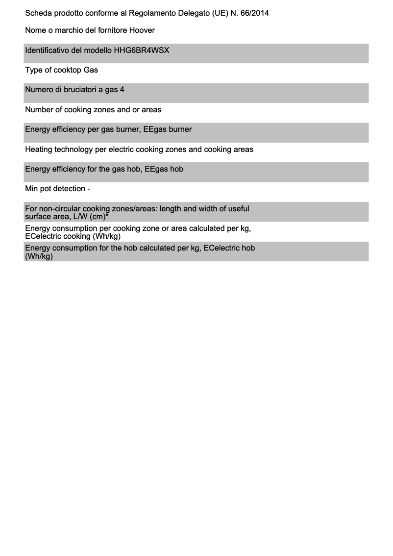 Imagen de la primera página del manual del dispositivo HHG6BR4WSX