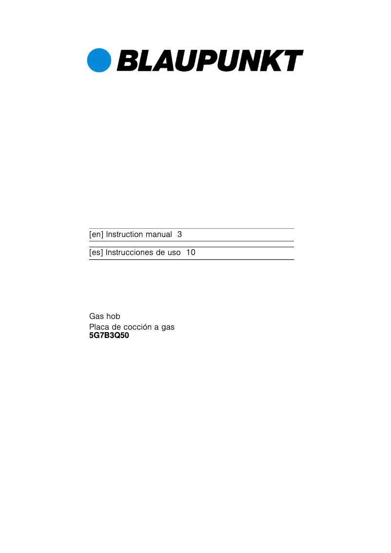Página 1 del manual Manual de usuario Blaupunkt 5G7B3Q50