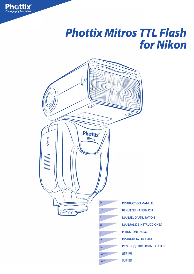 Imagen de la primera página del manual del dispositivo Mitros TTL (Nikon)