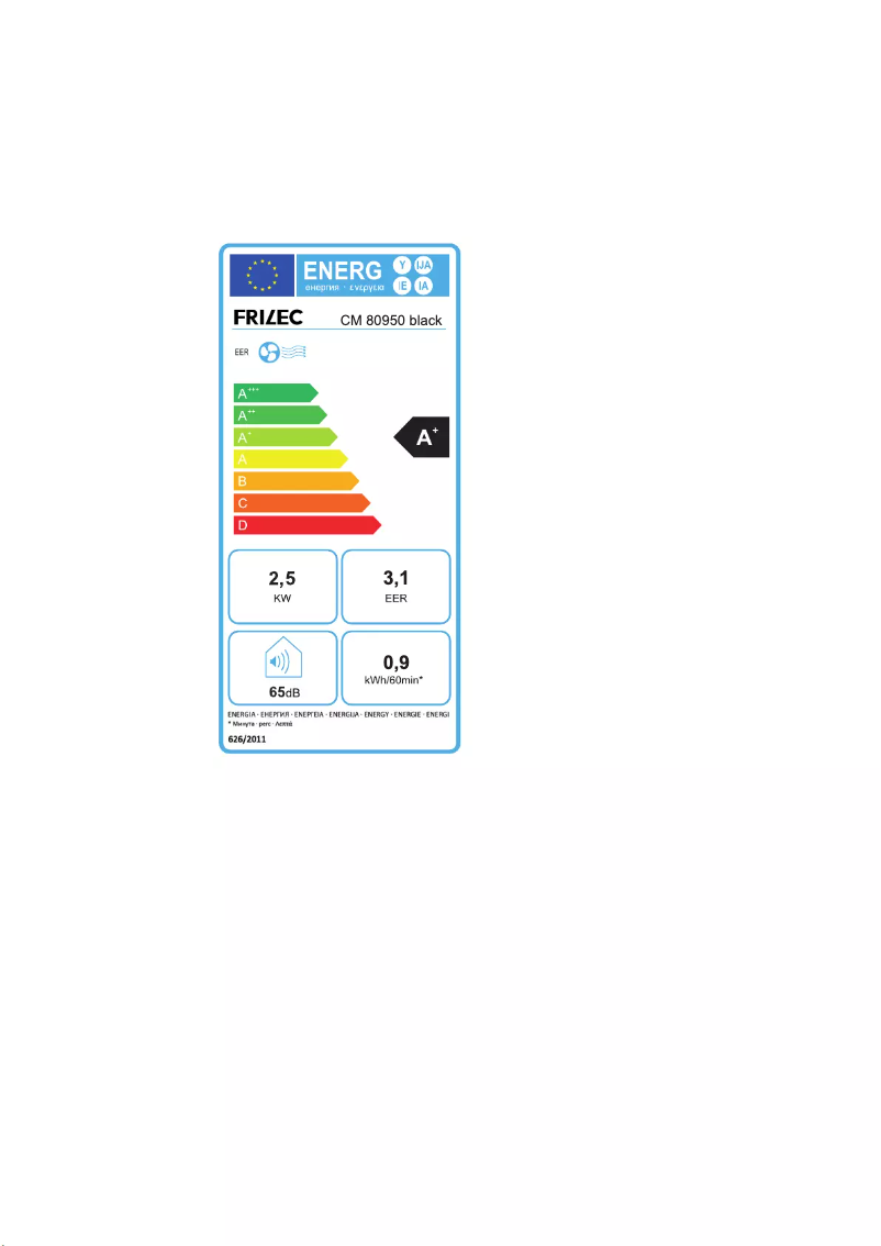 Página 1 del manual Manual de usuario Frilec CM80950