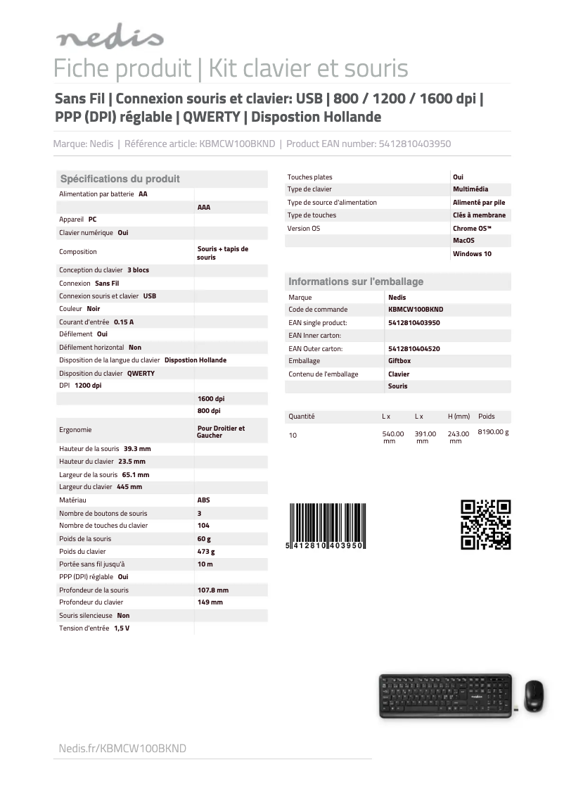 Imagen de la primera página del manual del dispositivo KBMCW100BKND