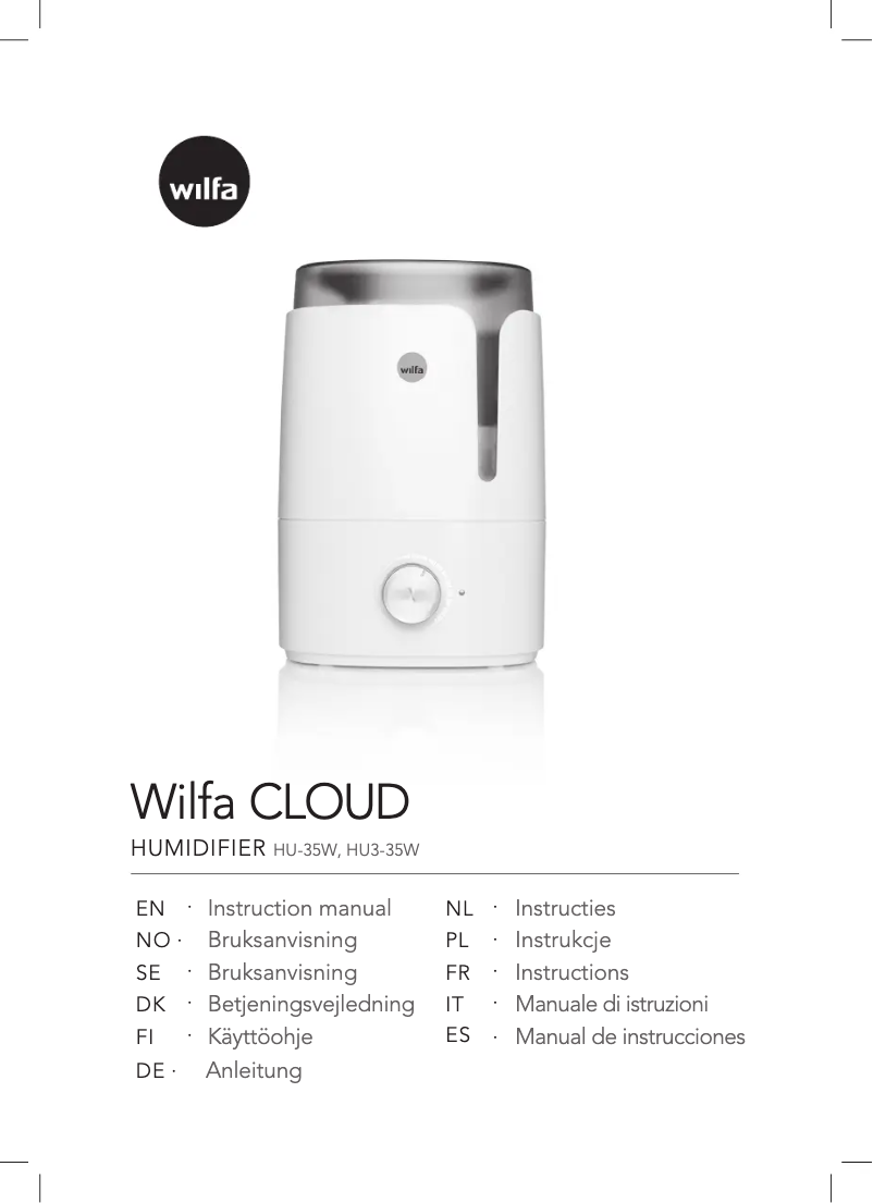 Página 1 del manual Manual de usuario Wilfa Cloud HU-35W