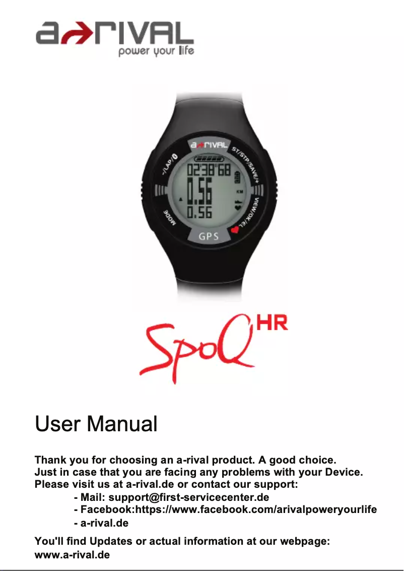 Página nº 1 - Manual de usuario A-Rival SpoQ HR