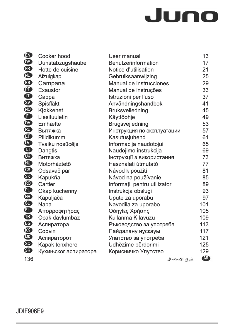 Imagen de la primera página del manual del dispositivo JDIF906E9