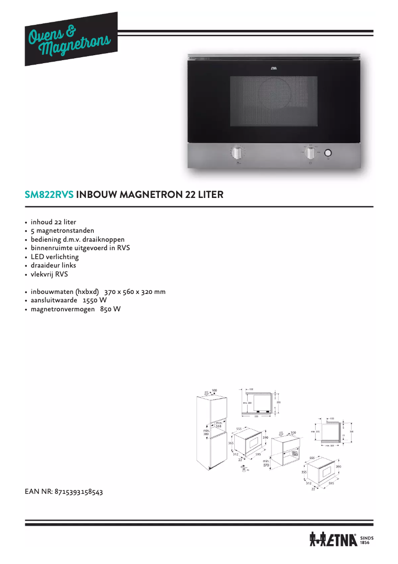 Página 1 del manual Manual de usuario Etna SM822RVS