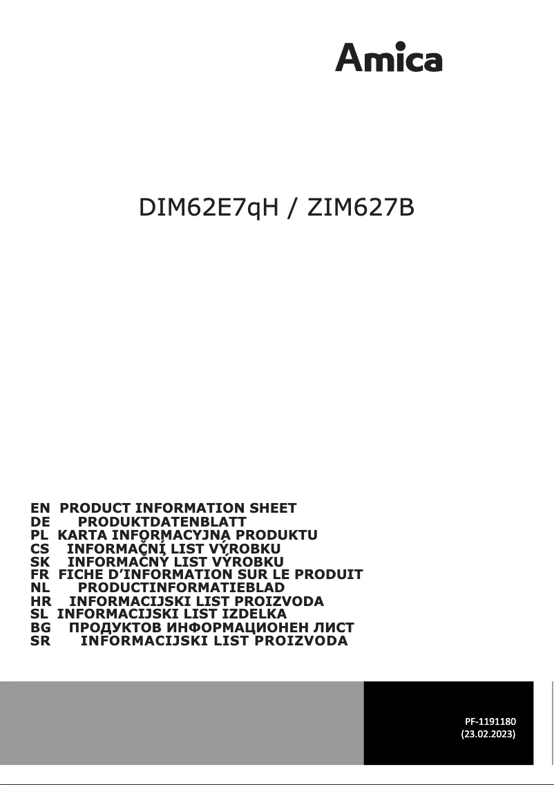 Imagen de la primera página del manual del dispositivo DIM62E7qH