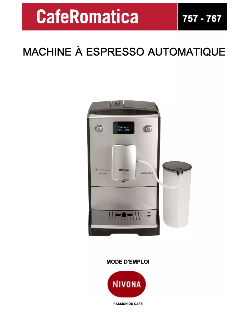 Página 1 del manual Manual de usuario Nivona CafeRomatica 745