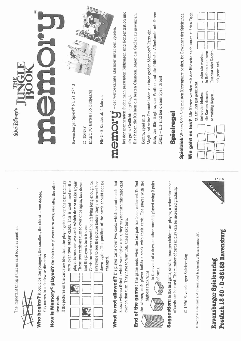 Página 1 del manual Manual de usuario Ravensburger Bob the Builder Memory