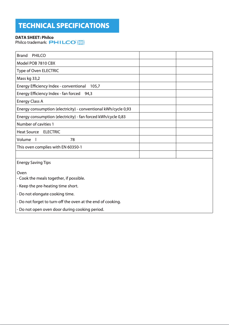 Imagen de la primera página del manual del dispositivo POB 7810 CBX