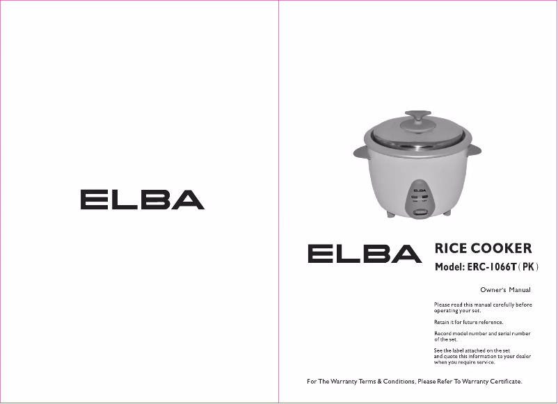 Imagen de la primera página del manual del dispositivo ERC-1066T(PK)