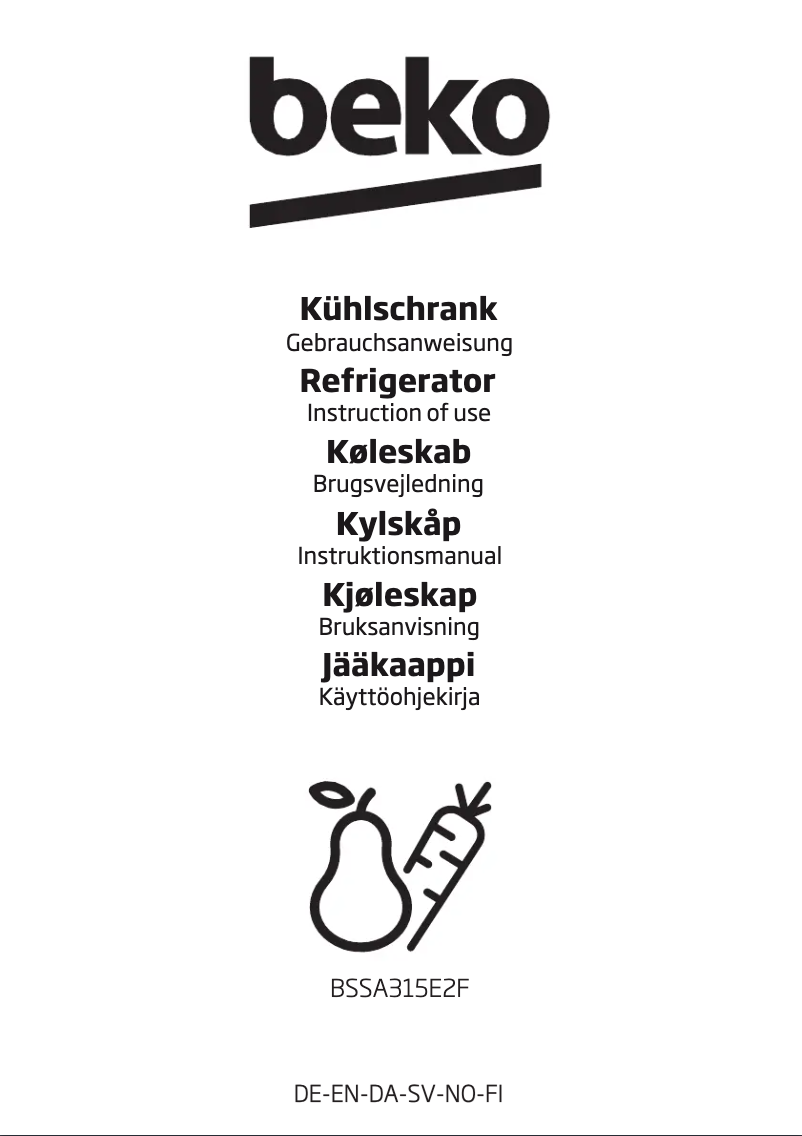 Página 1 del manual Manual de usuario Beko BSSA315E2F