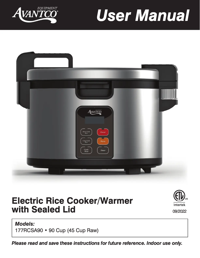 Imagen de la primera página del manual del dispositivo RCSA90