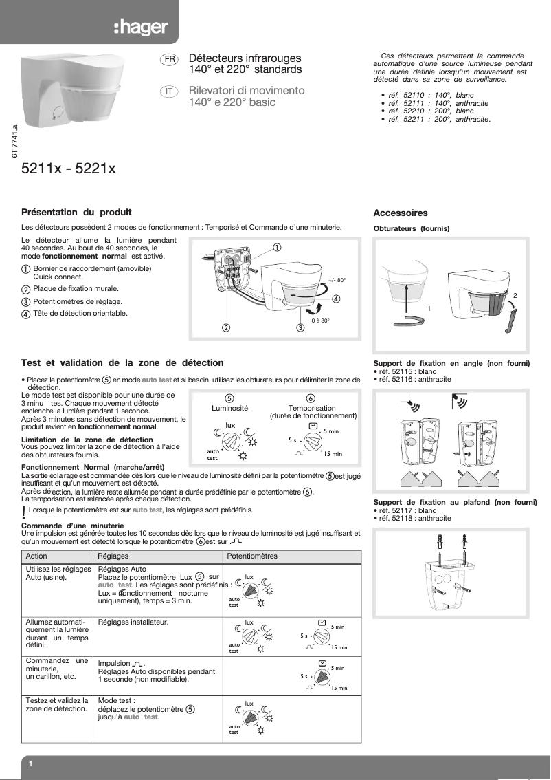 Imagen de la primera página del manual del dispositivo 52211