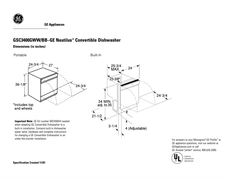 Imagen de la primera página del manual del dispositivo Nautilus GSC3400GWW