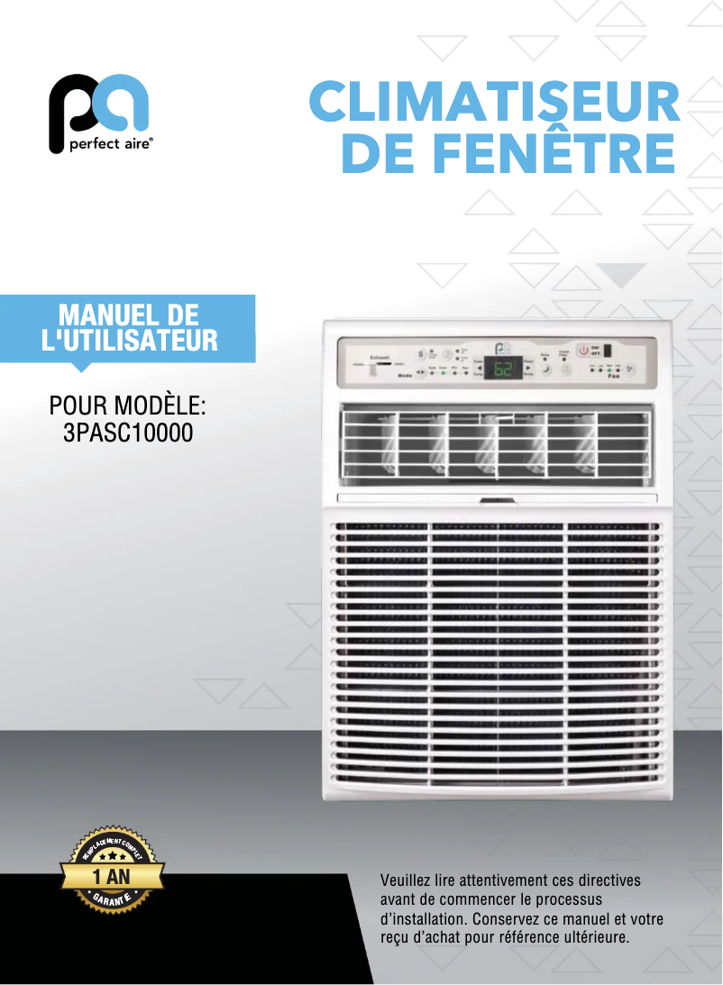 Página 1 del manual Manual de usuario Perfect Aire 3PASC10000