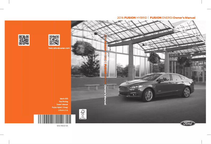 Imagen de la primera página del manual del dispositivo Fusion Hybrid (2016)