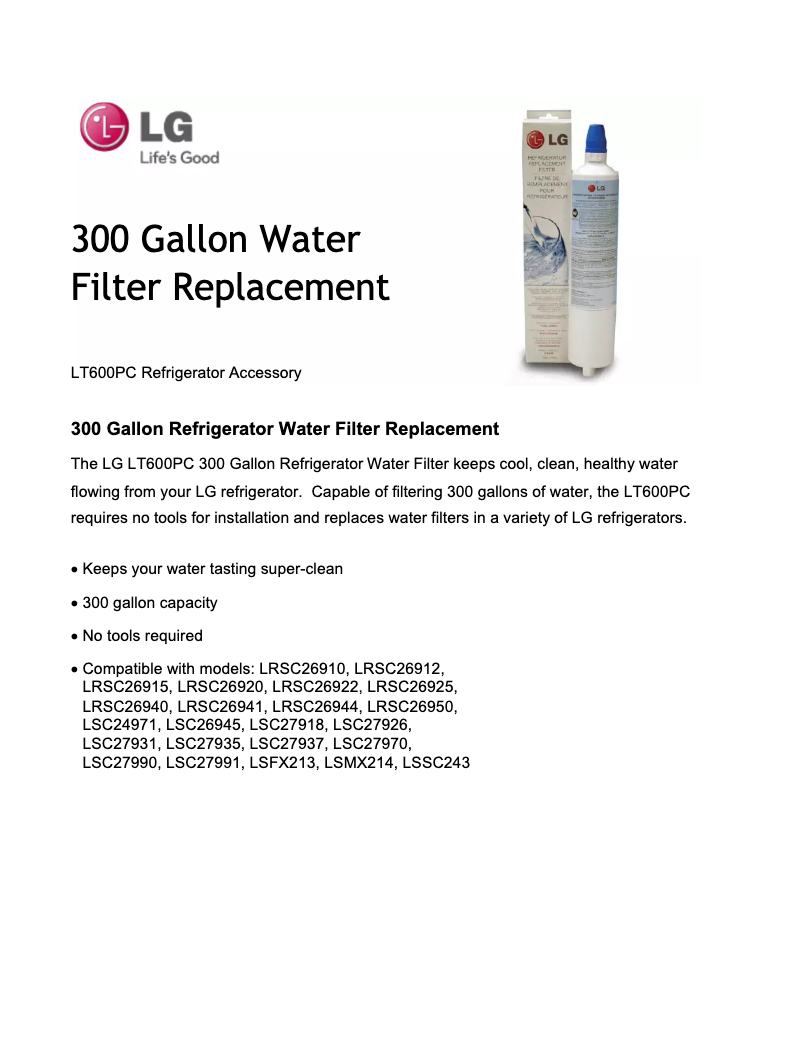 Imagen de la primera página del manual del dispositivo LT600PC