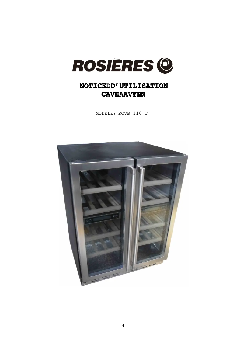 Página 1 del manual Manual de usuario Rosieres RCVB 110 T