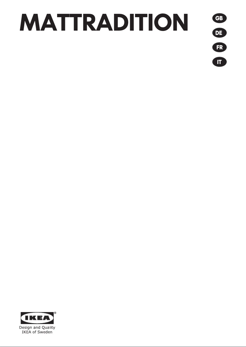 Página 1 del manual Manual de usuario Ikea MATTRADITION 003.688.09