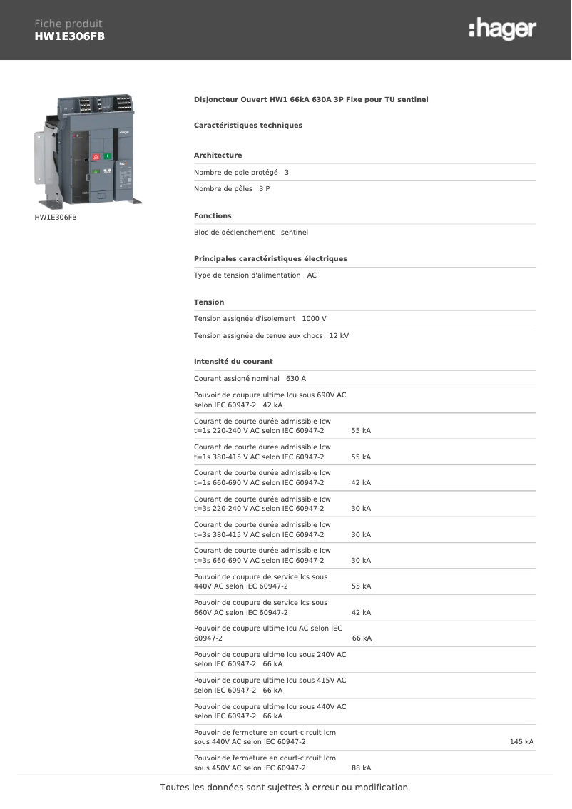 Imagen de la primera página del manual del dispositivo HW1E306FB