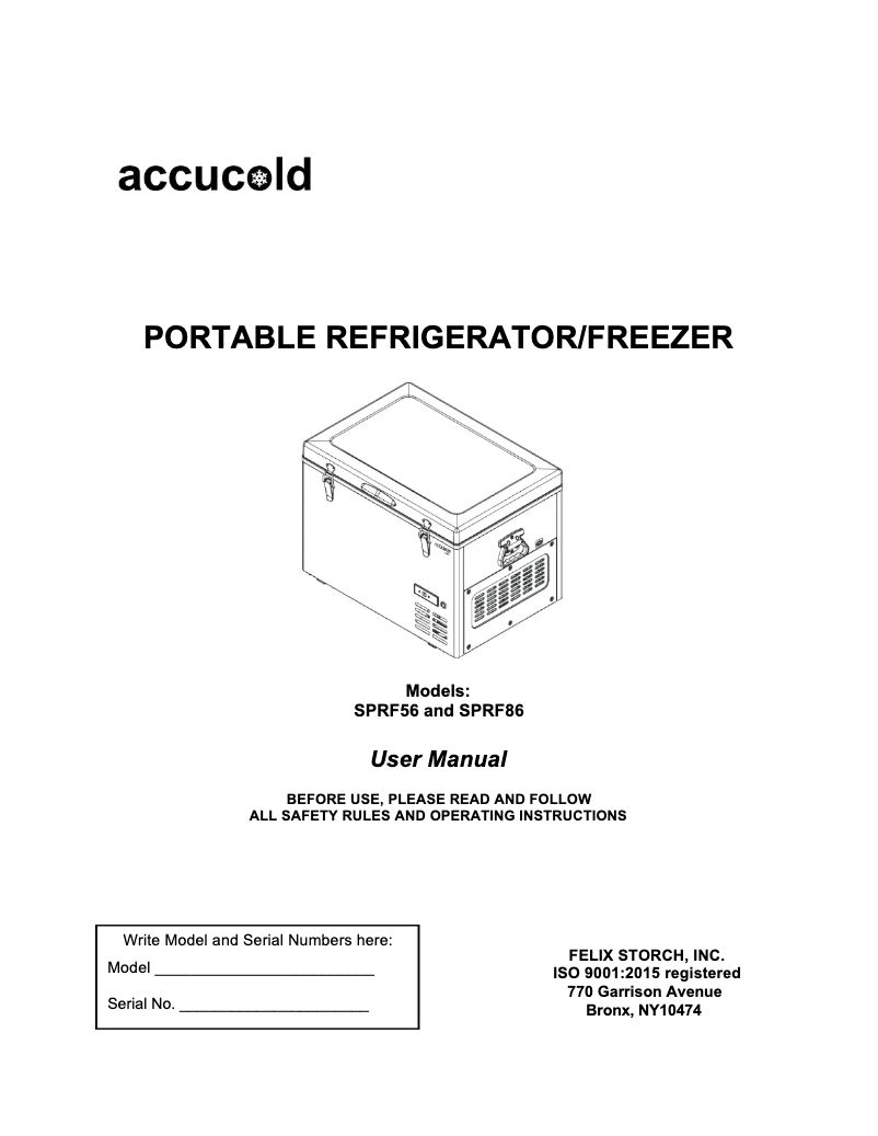 Página 1 del manual Manual de usuario Summit SPRF56