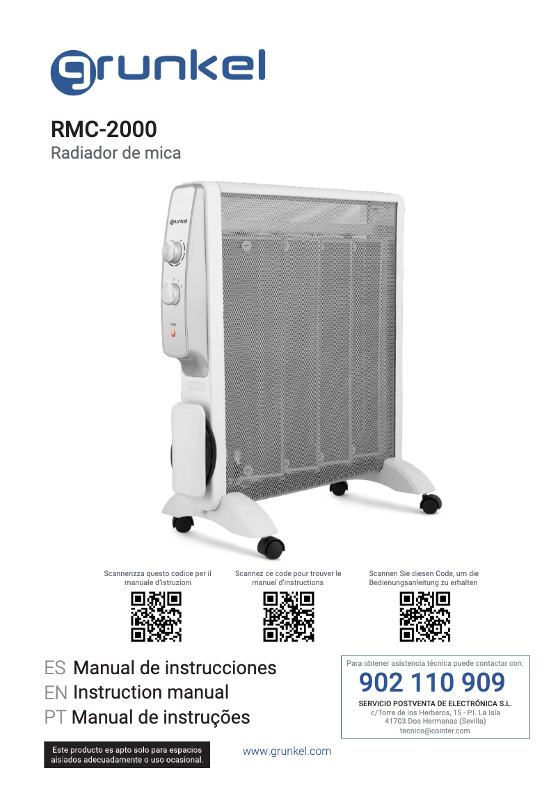 Página 1 del manual Manual de usuario Grunkel RMC-2000