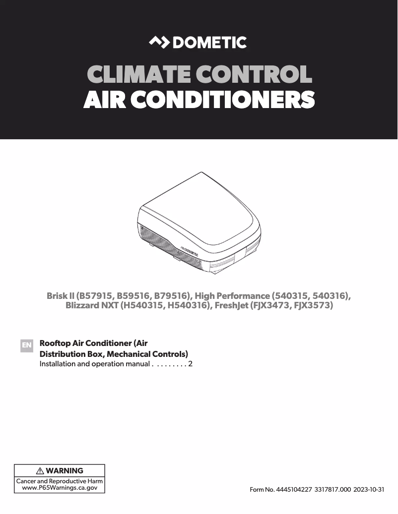 Página 1 del manual Manual de usuario Dometic FreshJet 3