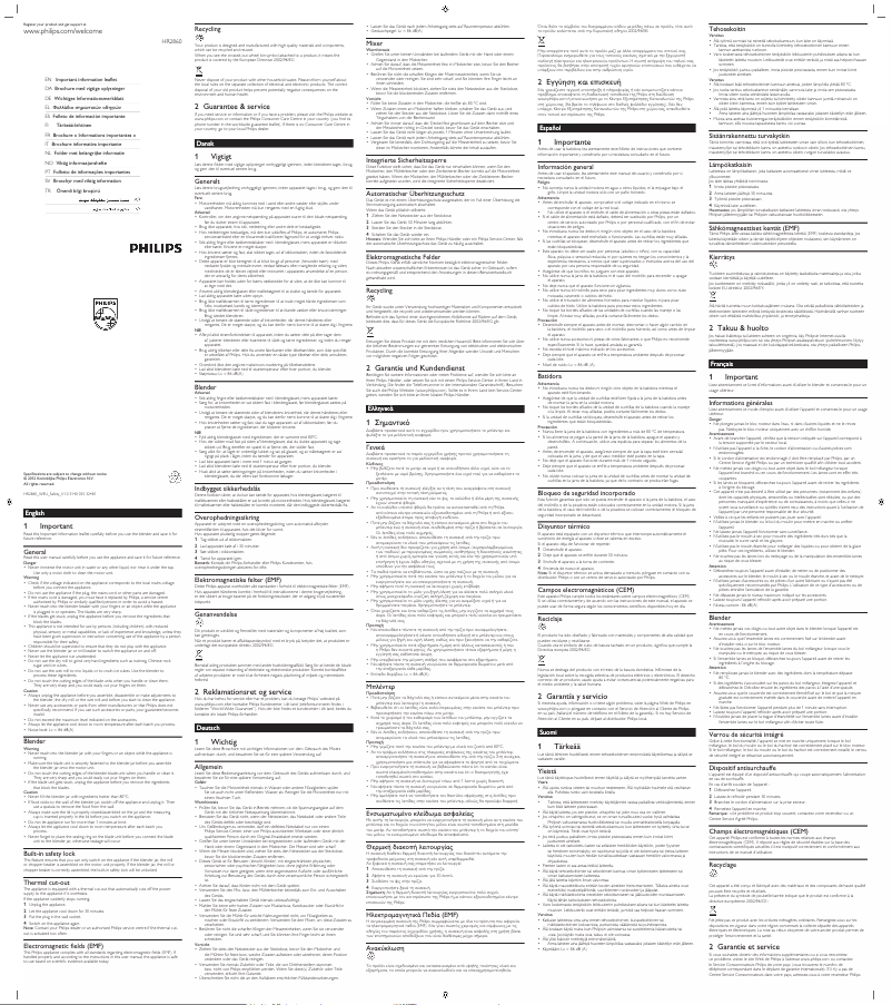 Imagen de la primera página del manual del dispositivo HR2860