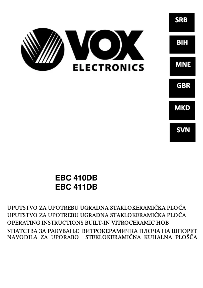 Imagen de la primera página del manual del dispositivo EBC400DB