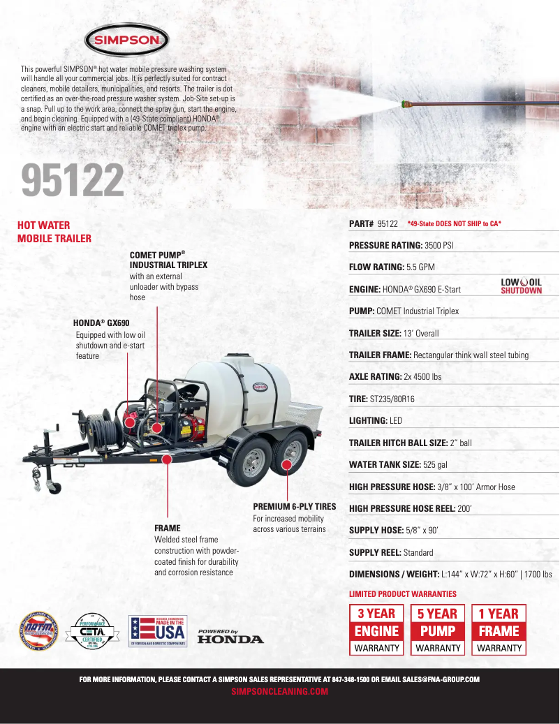 Página 1 del manual Ficha técnica Simpson 95122