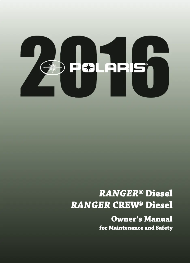 Imagen de la primera página del manual del dispositivo Ranger Crew Diesel (2016)