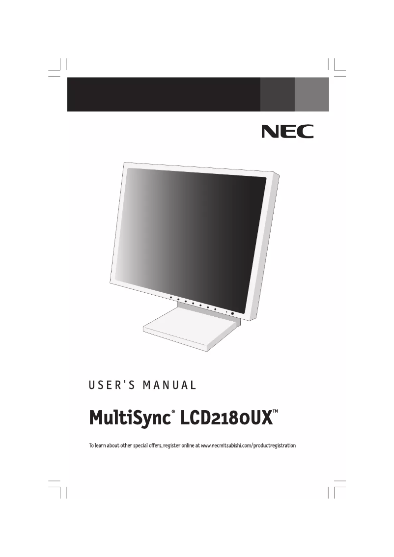 Página nº 1 - Manual de usuario NEC MultiSync 2180UX