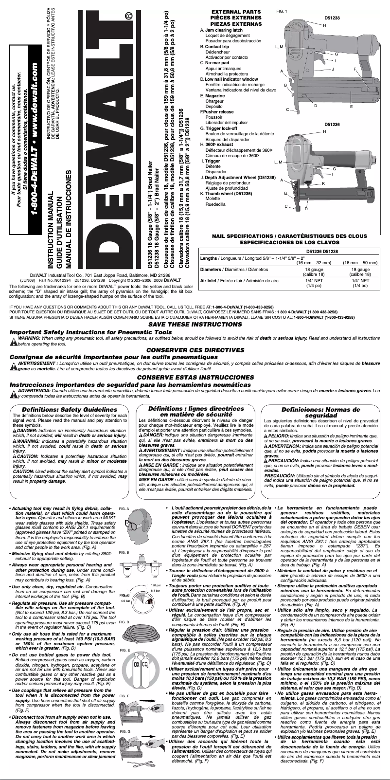 Página 1 del manual Manual de usuario DeWalt D51236K