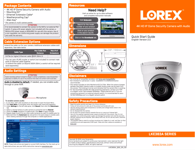 Imagen de la primera página del manual del dispositivo LKE383A