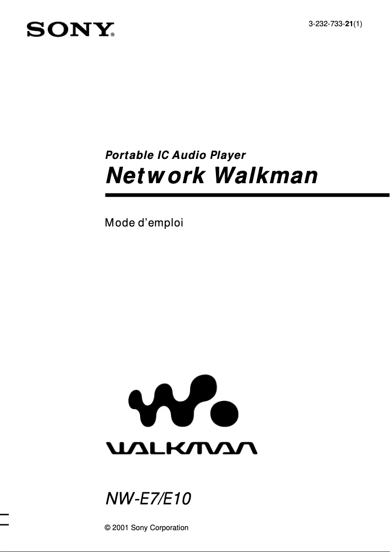 Imagen de la primera página del manual del dispositivo NW-E7