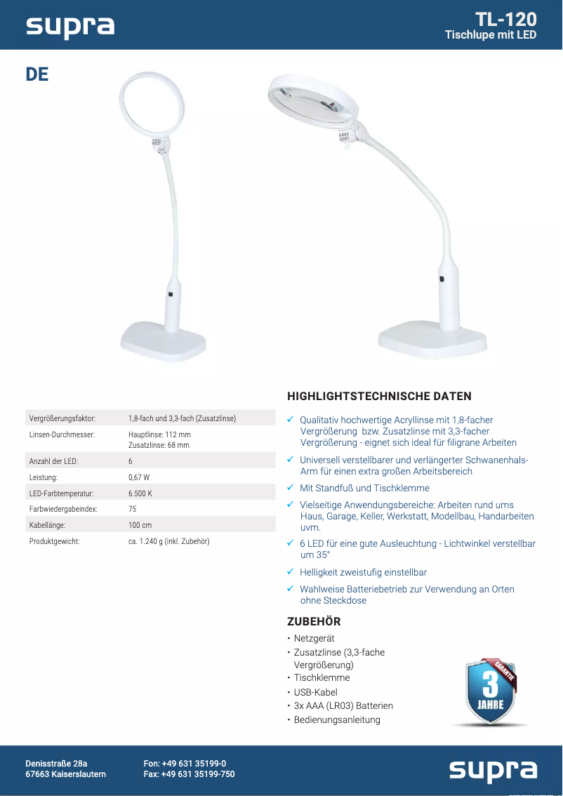 Imagen de la primera página del manual del dispositivo TL-120