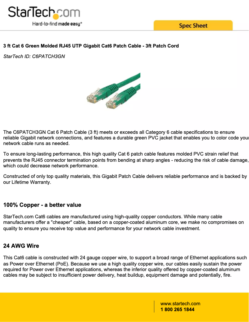 Página 1 del manual Manual de usuario StarTech.com C6PATCH3GN